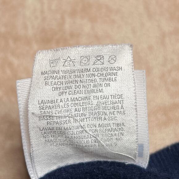 Vintage 90s Jerzees Handmade Snowman Cardigan Sweater Patchwork Navy Christmas - Picture 6 of 8